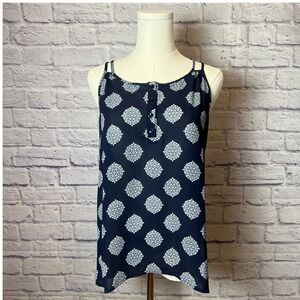 Pink Rose Women's Small Navy Printed Tank Racerback Chiccore Minimalcore